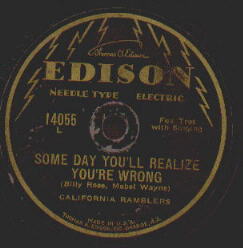 1929 Edison Needle Type Electric Label