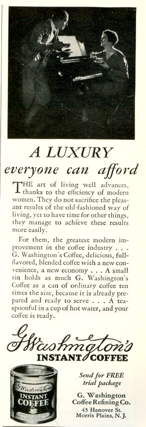 G Washington Coffee - 1928 ad