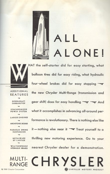 Chrysler Multi Range - From 1929 ad